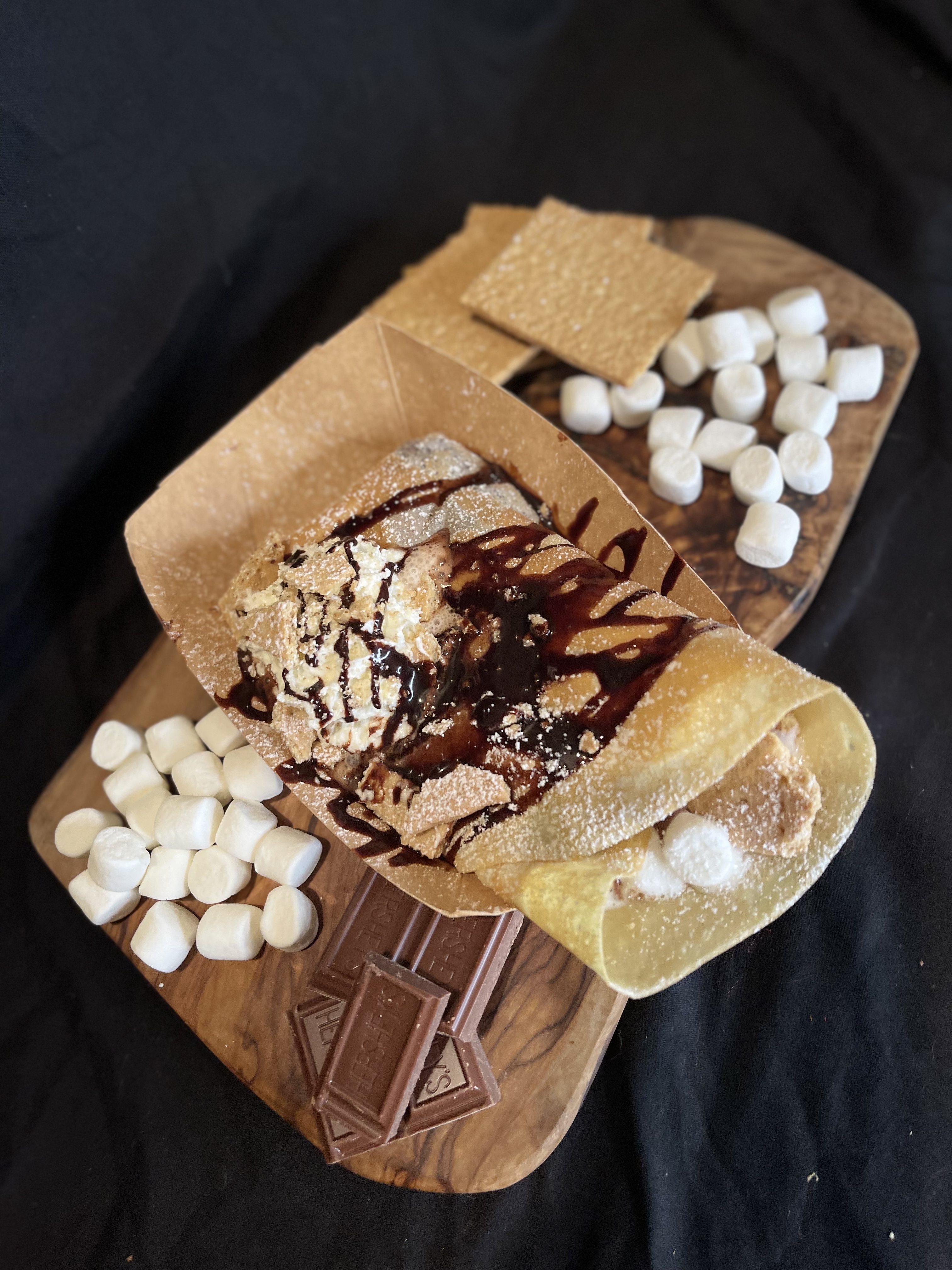 Chef holding crepe