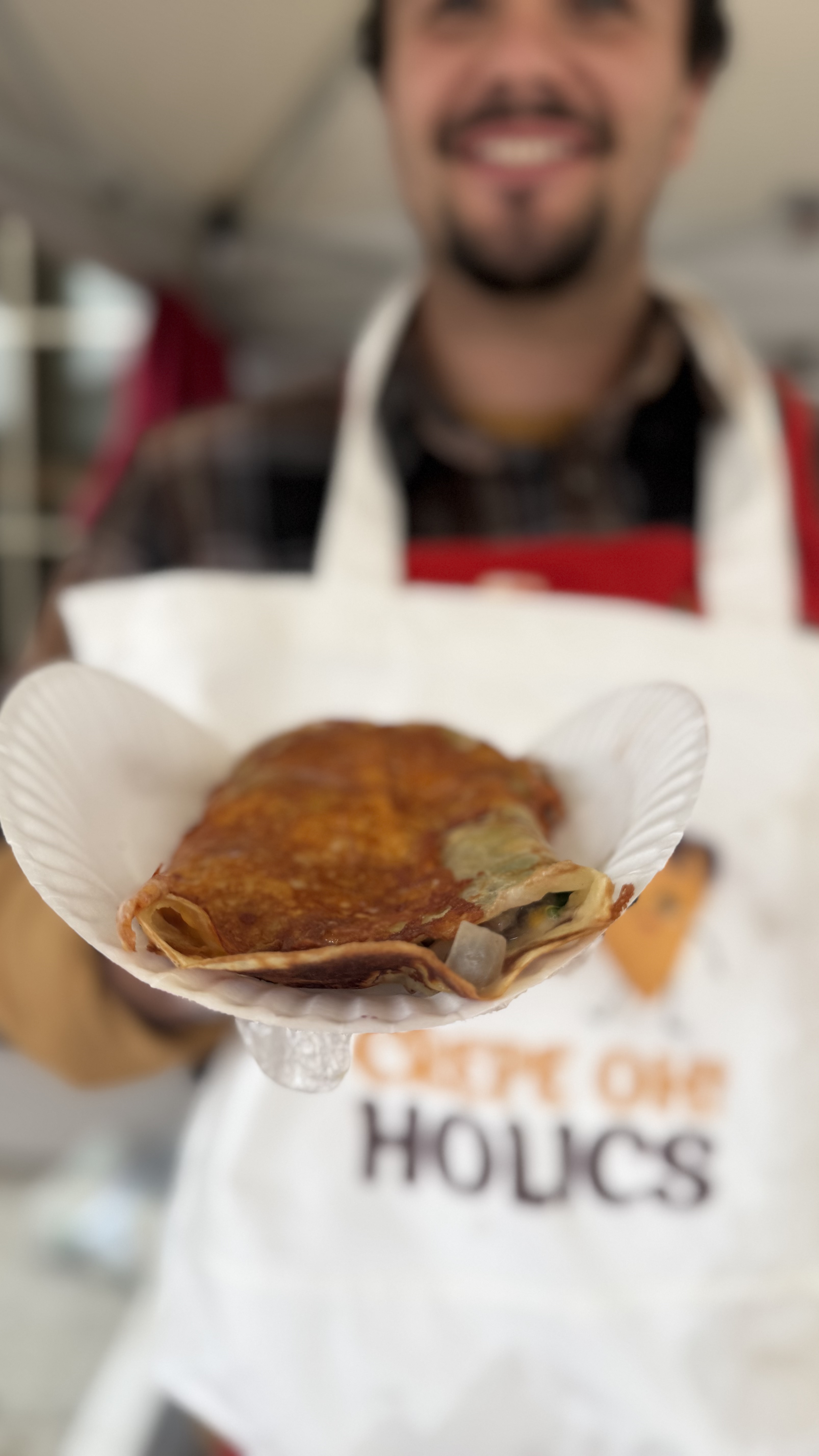 Golden savory crepe